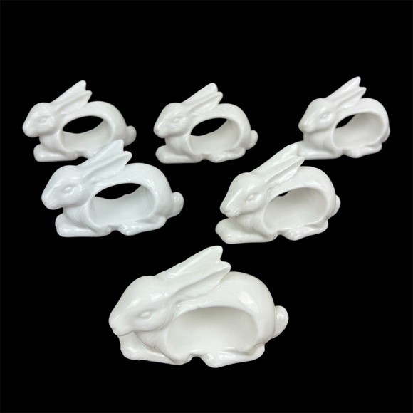 Vintage Shafford Porcelain Bunny Napkin Ring - Picture 2 of 6